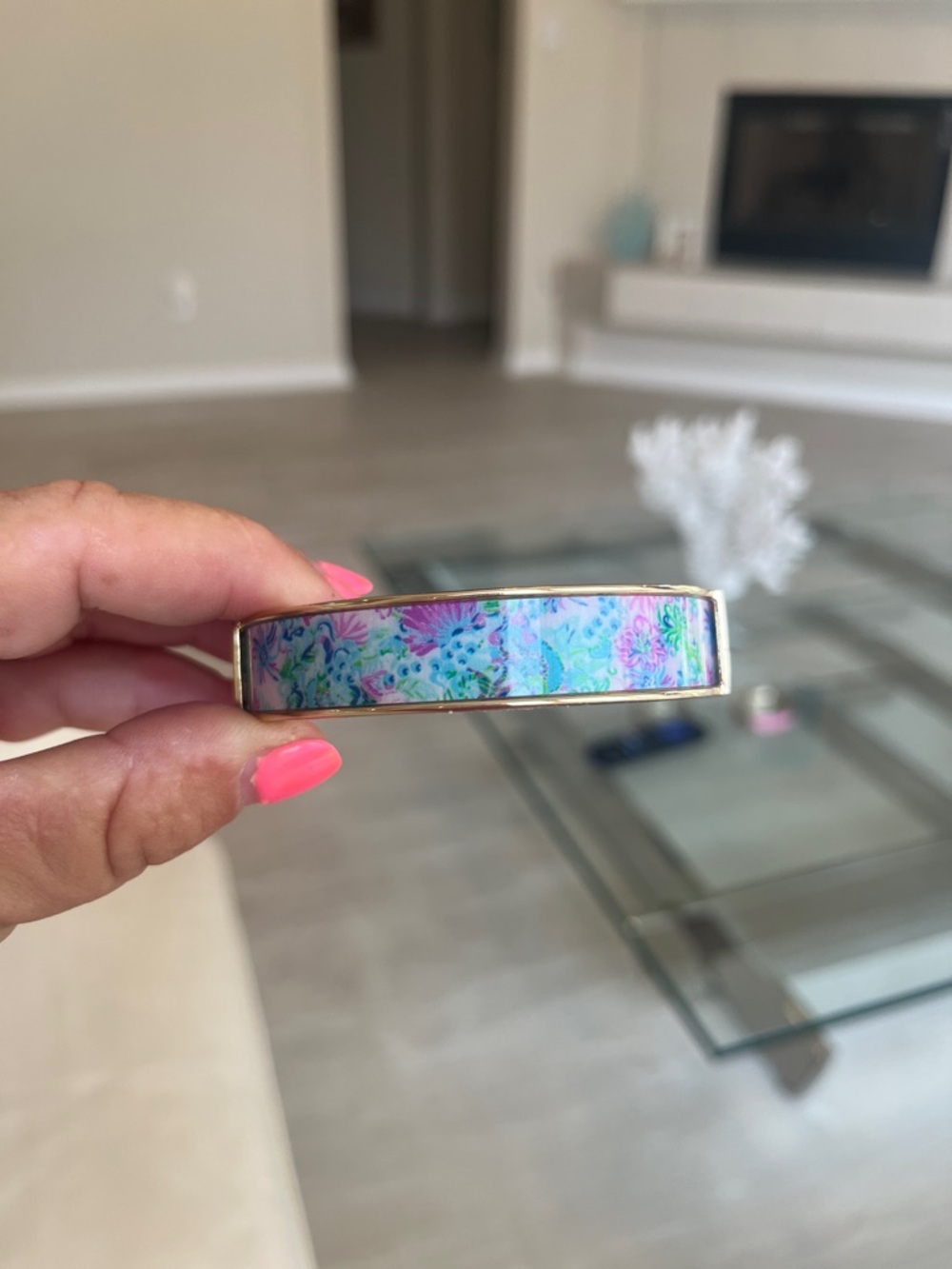 NWOT Lilly Pulitzer Pink, blue and green Gold Bracelet